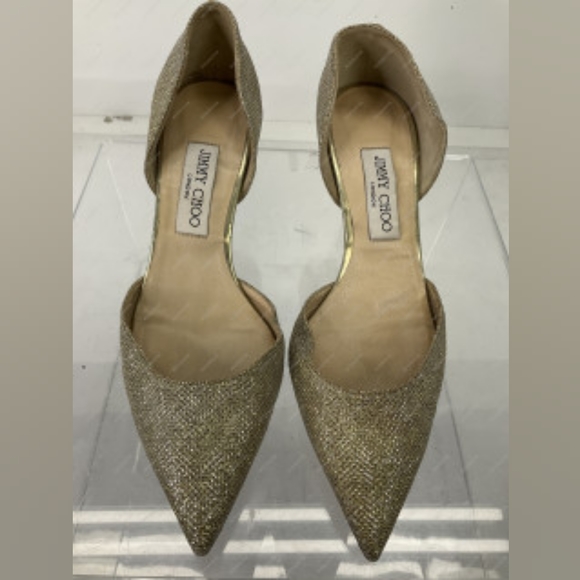 Jimmy Choo glitter gold Esther 60 size 39.5 - Picture 8 of 9